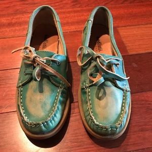 Bed Stü turquoise topsiders / boat shoes. Size 6.5